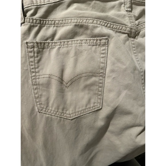 Levis 514 Khaki Pants Jeans Mens 36x34 Straight Fit Tan Beige Cotton Work Casual - Picture 7 of 15